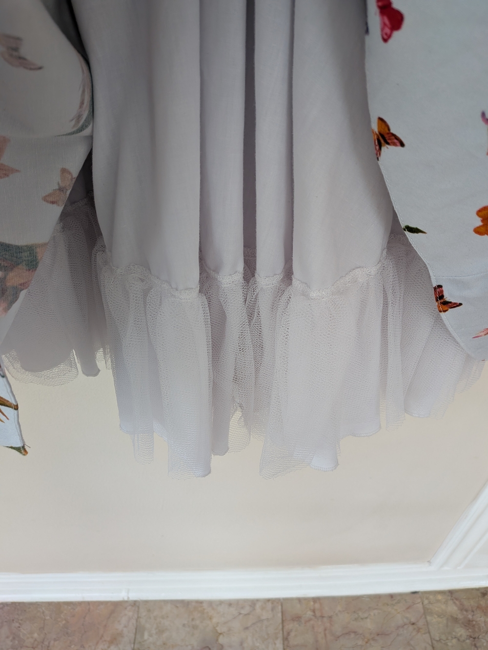 Blue Bird-Print Midi Dress - Classic Square Neck - Picture 5 of 14
